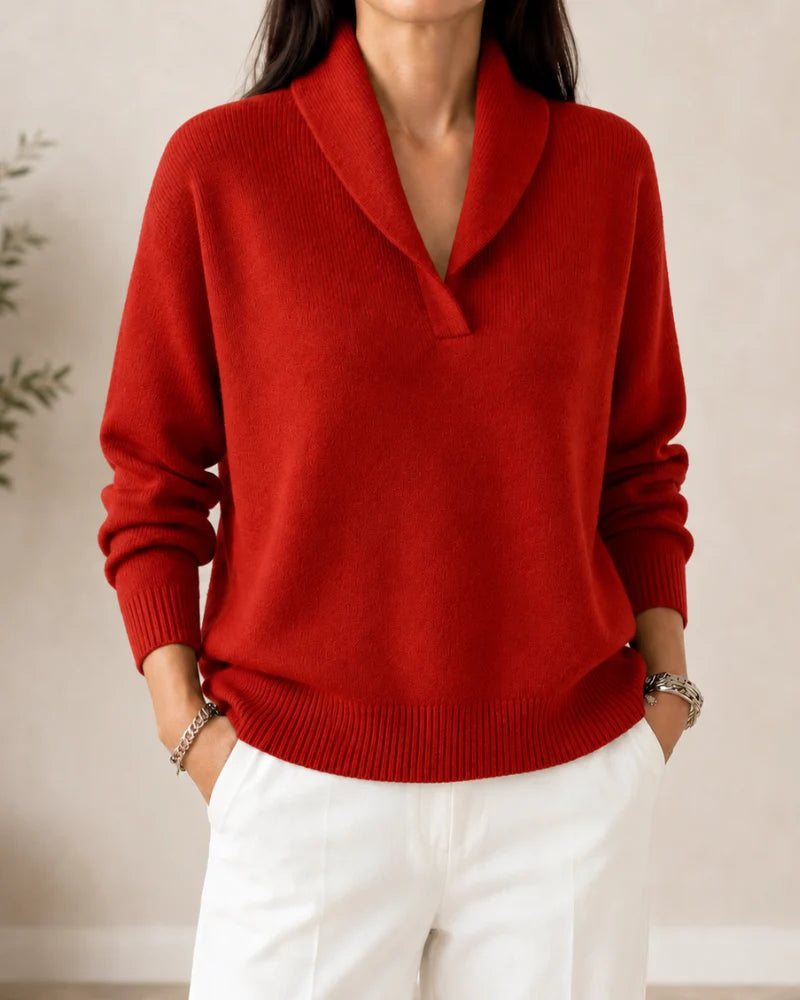 Aine | Elegant Shawl-Collar Knit Cardigan