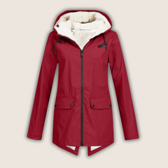 Nadia Windproof Waterproof Rain Jacket - Red