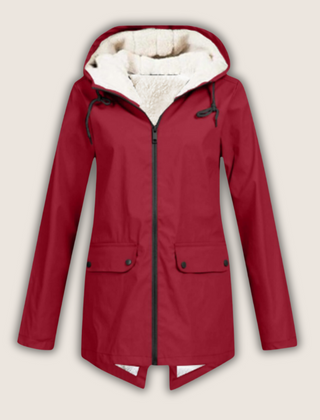 Nadia Windproof Waterproof Rain Jacket - Red