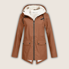 Nadia Windproof Waterproof Rain Jacket - Burnt Orange