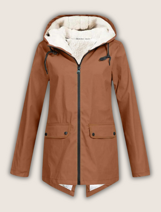 Nadia Windproof Waterproof Rain Jacket - Burnt Orange