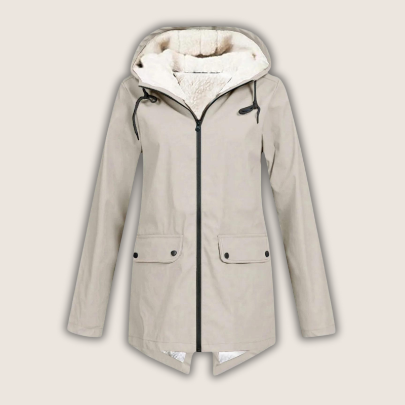Nadia Windproof Waterproof Rain Jacket - Beige