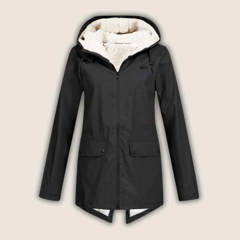 Nadia Windproof Waterproof Rain Jacket - Black