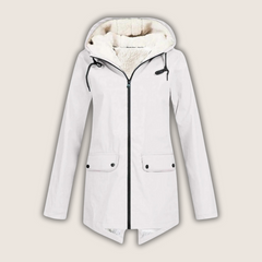 Nadia Windproof Waterproof Rain Jacket - White