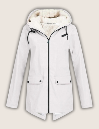 Nadia Windproof Waterproof Rain Jacket - White