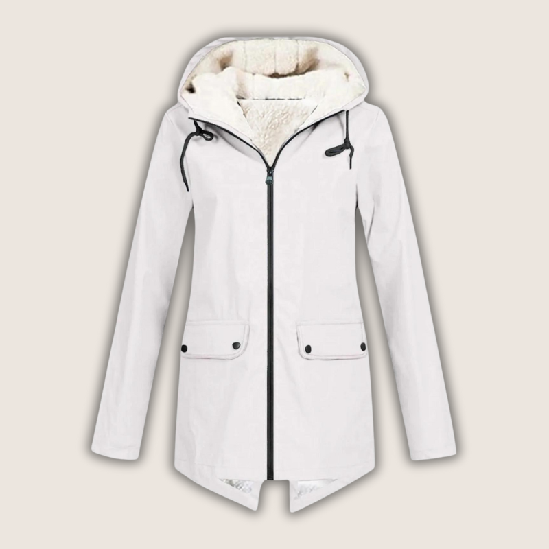 Nadia Windproof Waterproof Rain Jacket - White