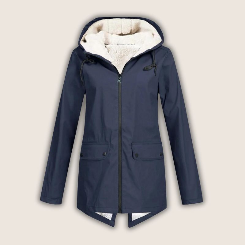 Nadia Windproof Waterproof Rain Jacket - Navy
