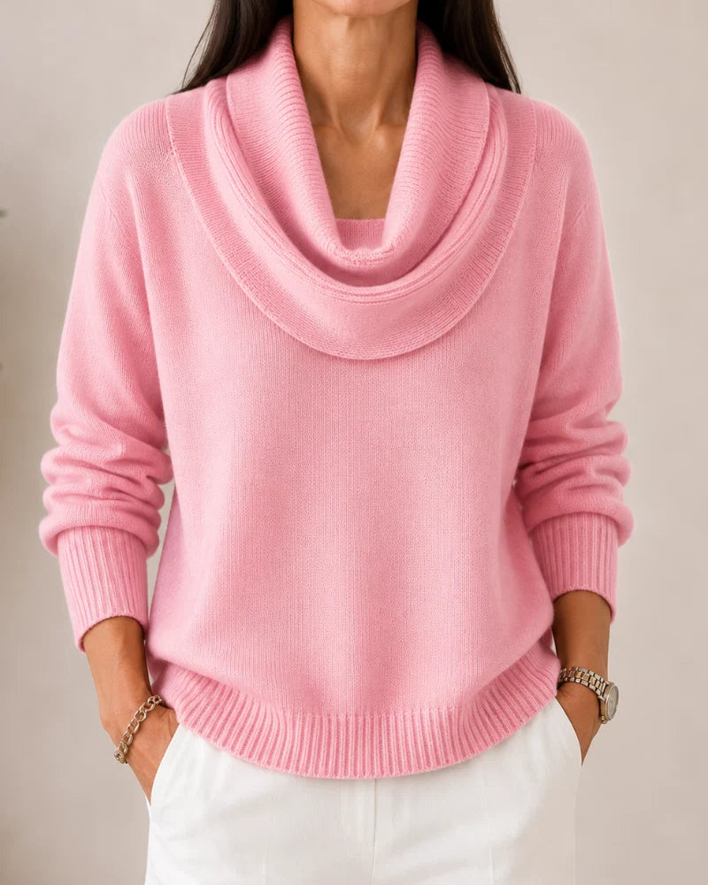 Rosie | Draped Cowl-Neck Knit Jumper