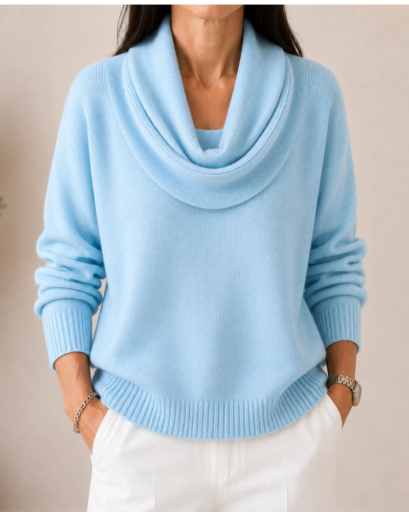 Rosie | Draped Cowl-Neck Knit Jumper