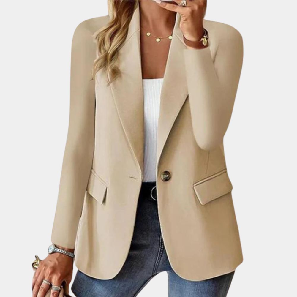 Serena Tailored Fitted Blazer - Apricot