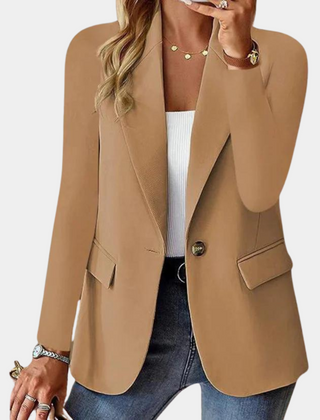 Serena Tailored Fitted Blazer - Brown