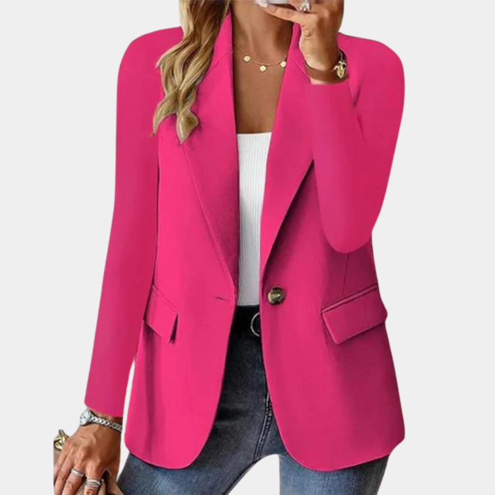 Serena Tailored Fitted Blazer - Pink