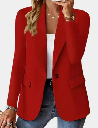Serena Tailored Fitted Blazer - Red