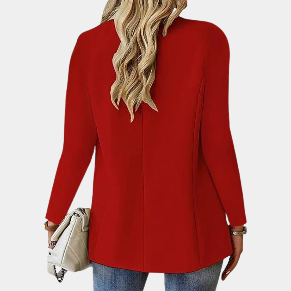 Serena Tailored Fitted Blazer - Red
