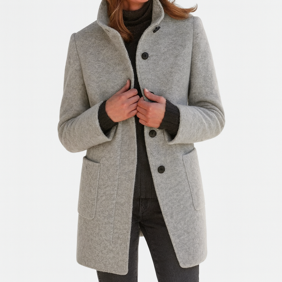 Camila Classic Structured Coat - Gray