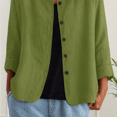 Maeve | Relaxed Draped Cardigan with Button-Front Placket - Green