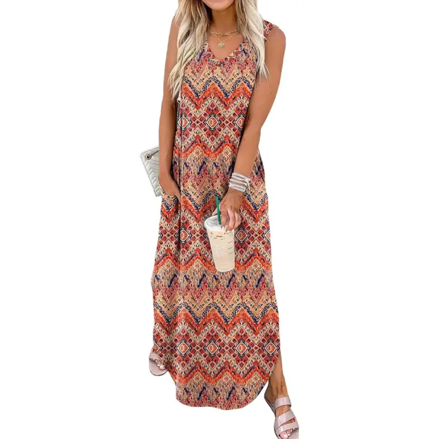 CASPIENNE™ – Breezy Floral Pocket Maxi Dress