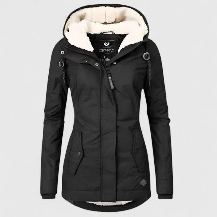 Freya | Waterproof Insulated Winter Coat with Storm-Ready Hood - Black