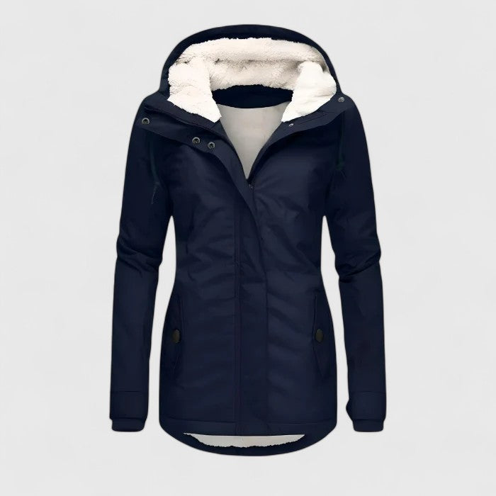 Freya | Waterproof Insulated Winter Coat with Storm-Ready Hood - Navy Blue