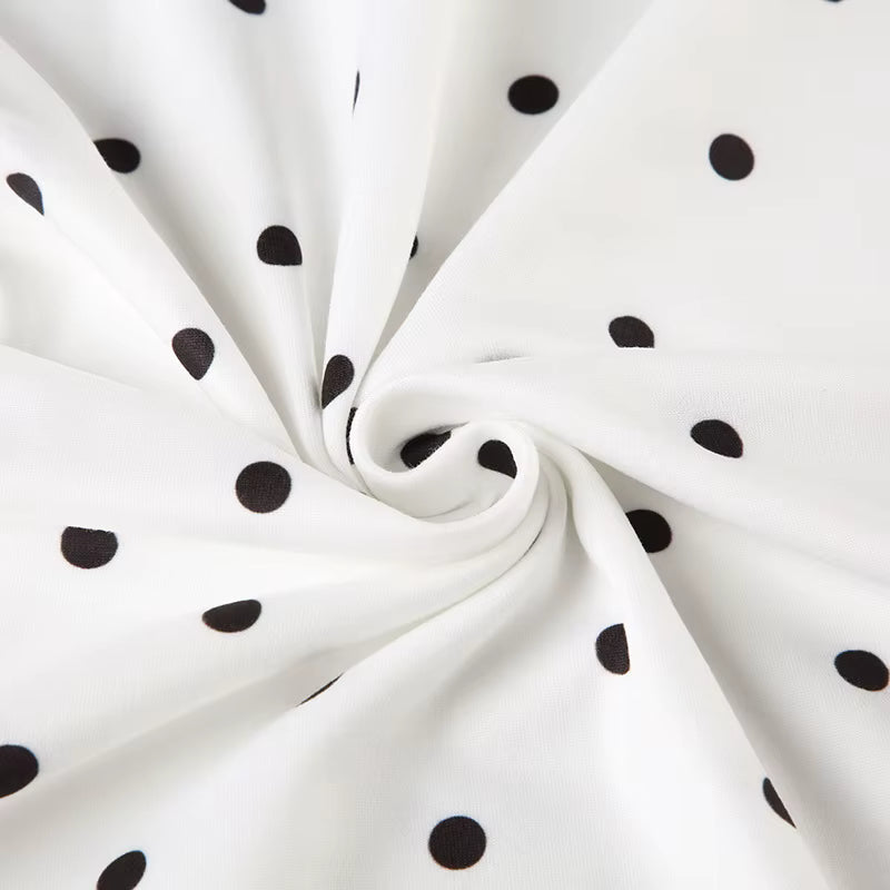 Genevieve | Lace Trim Polka Dot Slip Maxi Dress