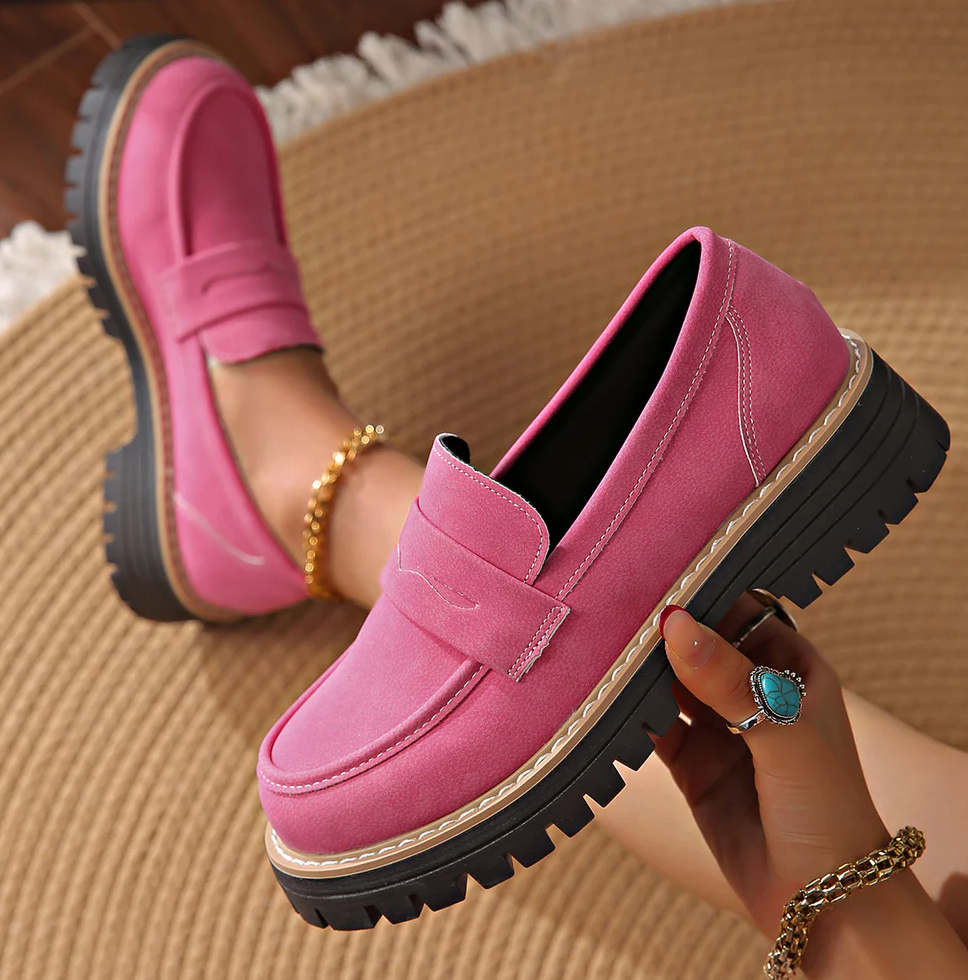 Harriet | Chunky Sole Suede Loafers
