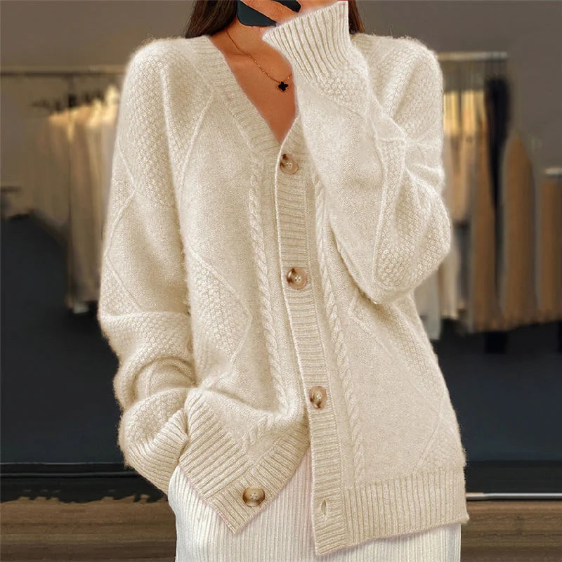 Jane | Softly Structured Cable-Knit Cardigan