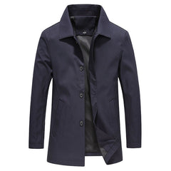 Fergus | Classic Button-Up Jacket with Point Collar - Blue