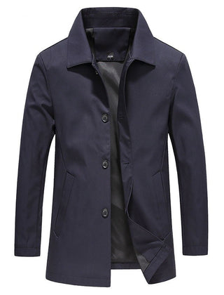 Fergus | Classic Button-Up Jacket with Point Collar - Blue