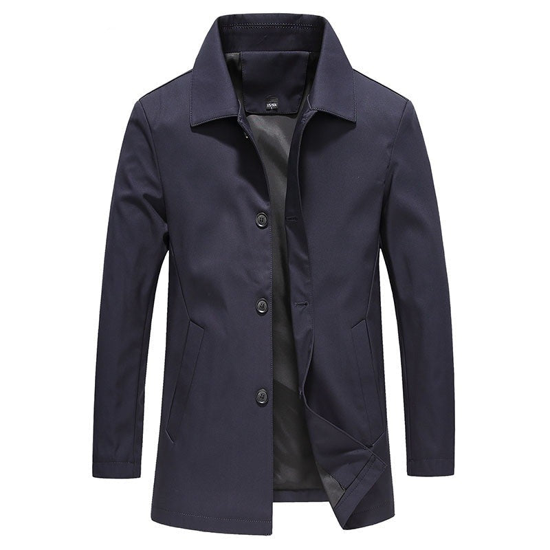 Fergus | Classic Button-Up Jacket with Point Collar - Blue