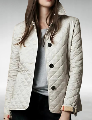 Hazel | Quilted Lightweight Jacket with Zip-Front Closure - Beige