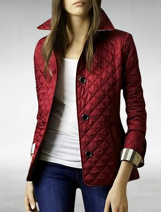 Hazel | Quilted Lightweight Jacket with Zip-Front Closure - Red