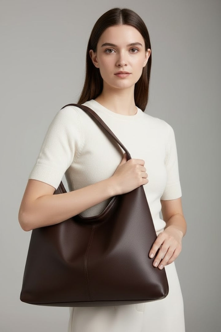 Maisie Classic Structured Tote Bag - White