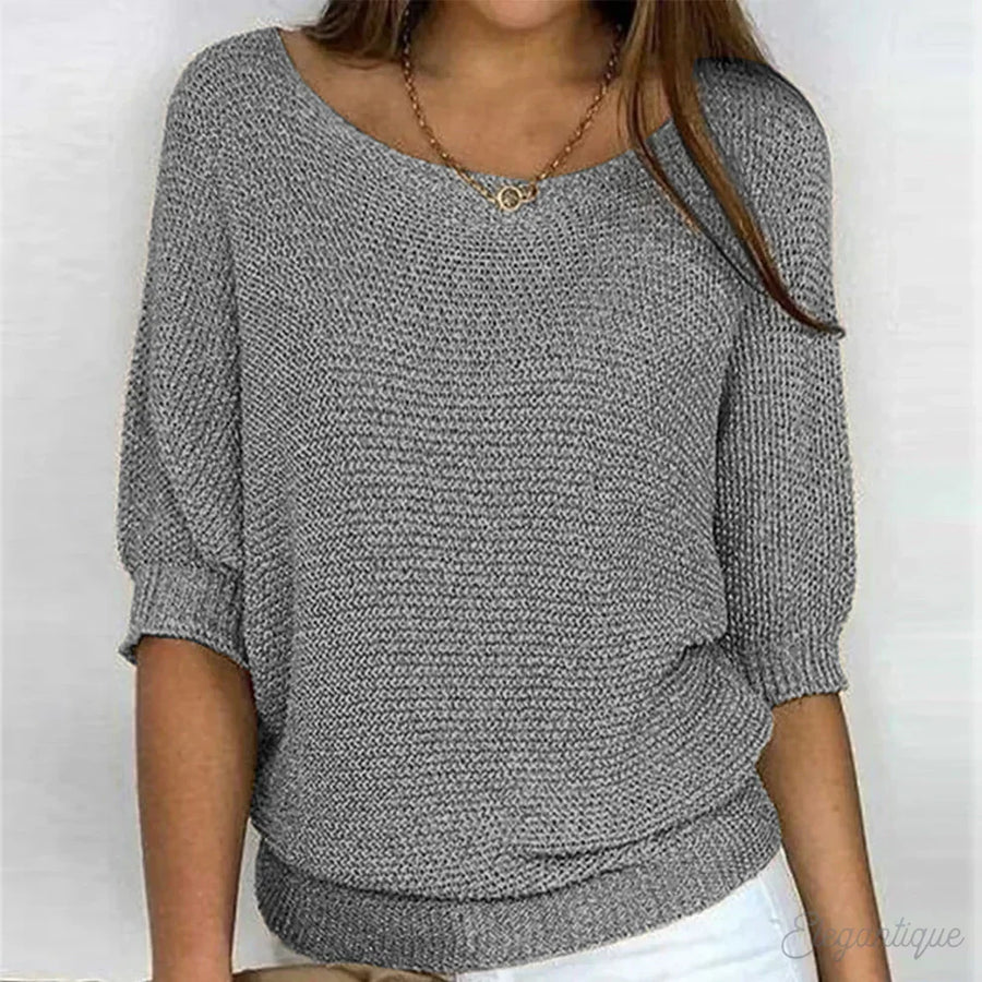 Rosalie Elegant Relaxed Sweater - Grey