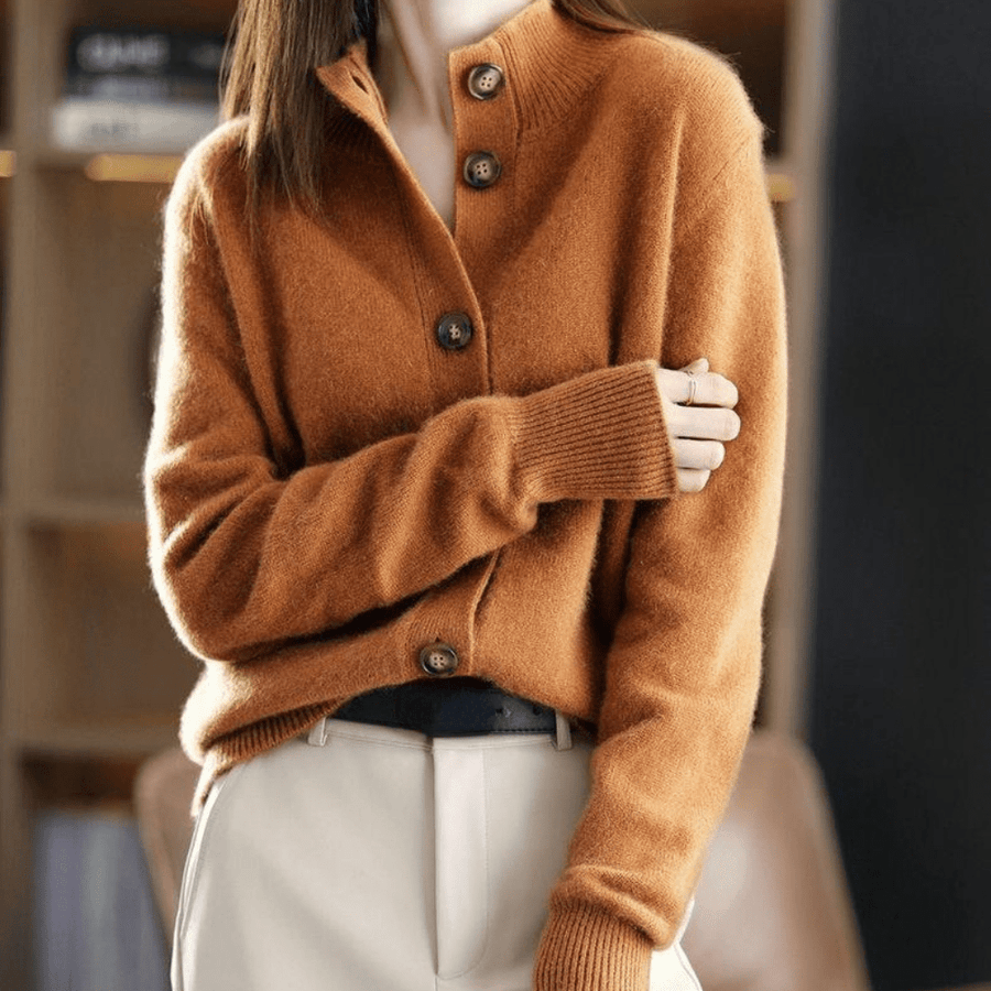 Sadie | Soft Draped Cardigan with Open-Front Silhouette - Orange