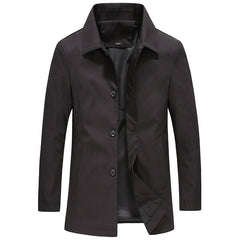 Fergus | Classic Button-Up Jacket with Point Collar - Black