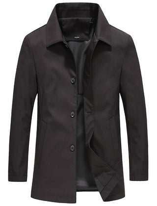 Fergus | Classic Button-Up Jacket with Point Collar - Black
