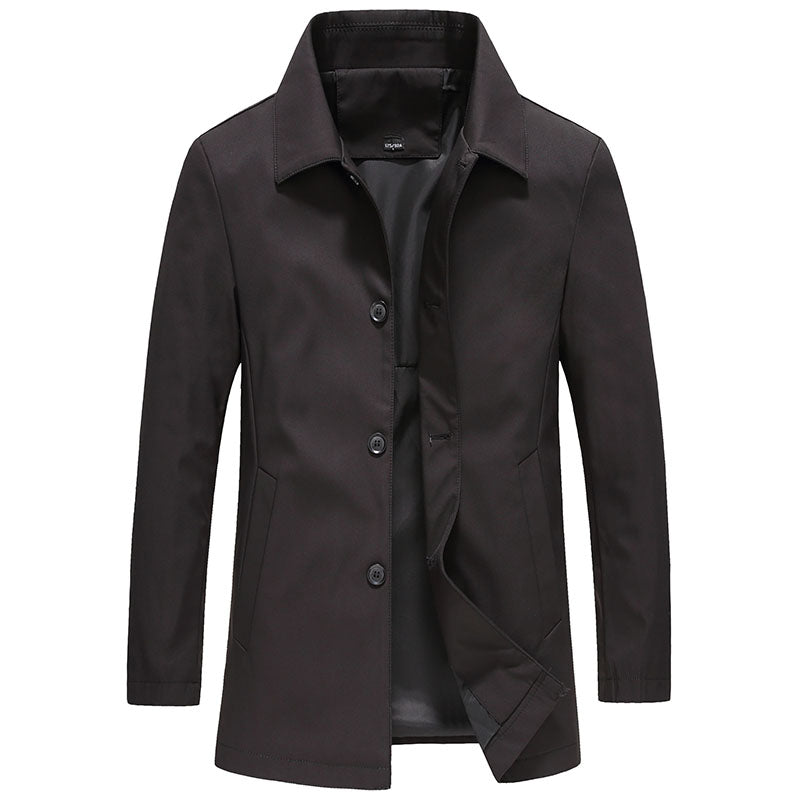 Fergus | Classic Button-Up Jacket with Point Collar - Black
