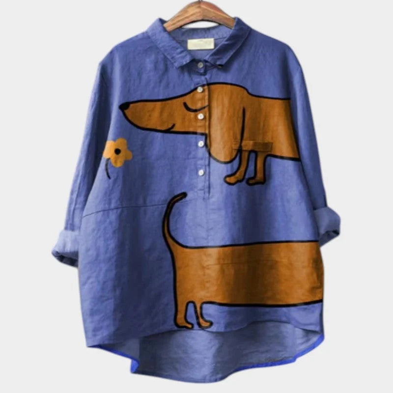 Ebb | Playful Pup Print Cotton Shirt