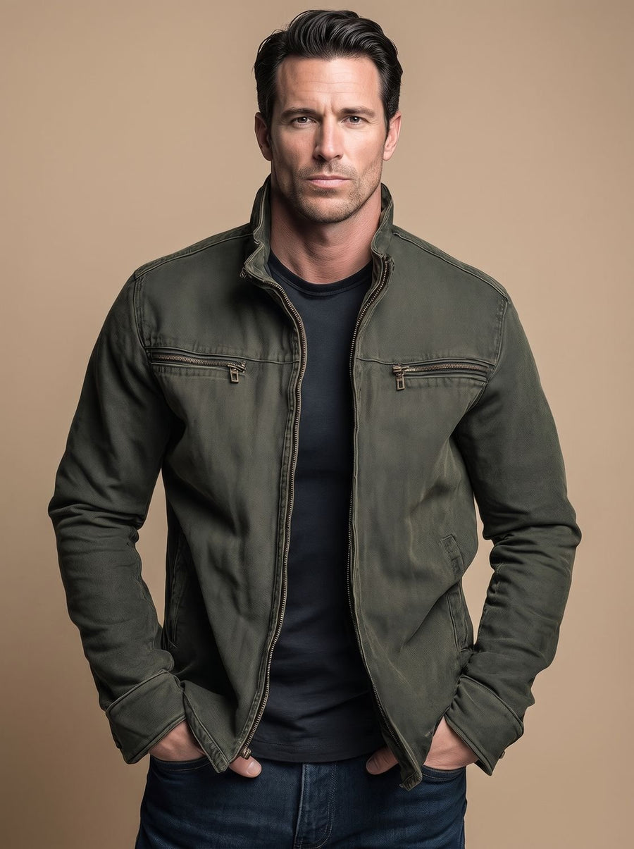 Theo Structured Utility Jacket - Army Green