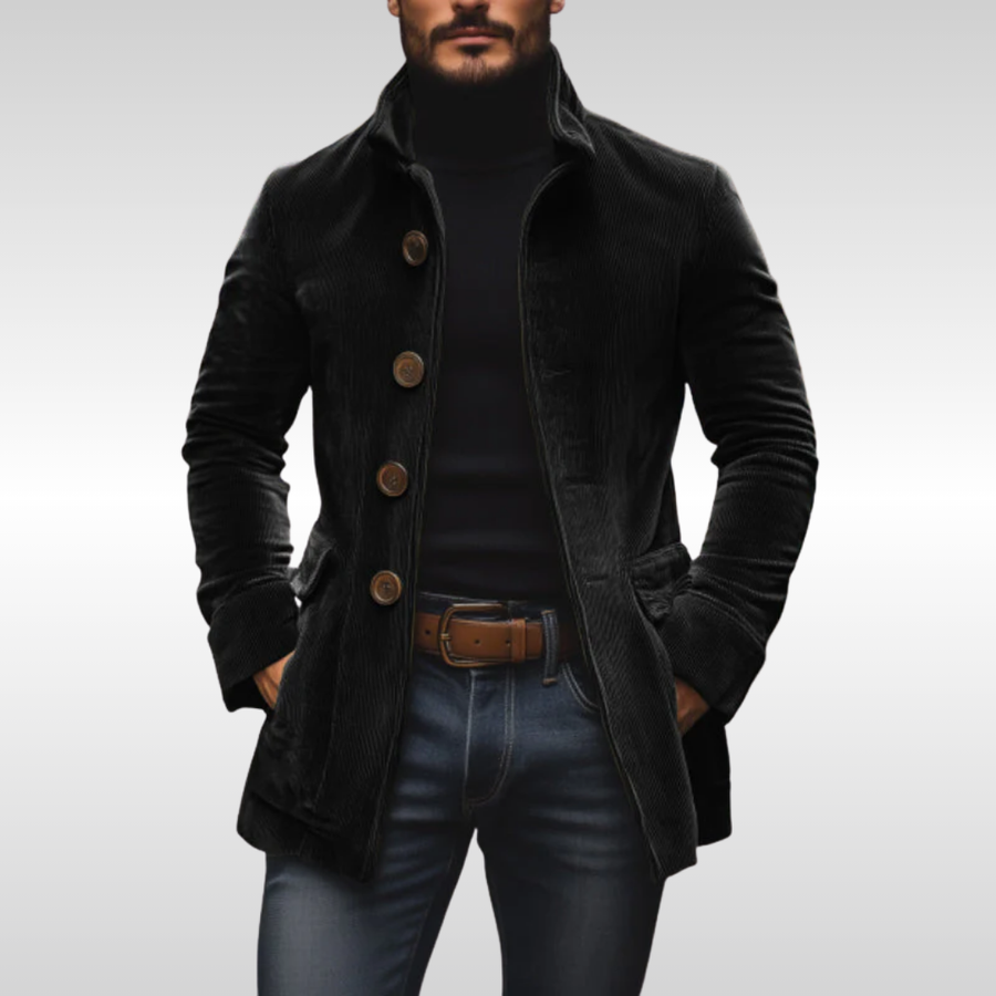 Harvey Slim Tailored Coat - Black