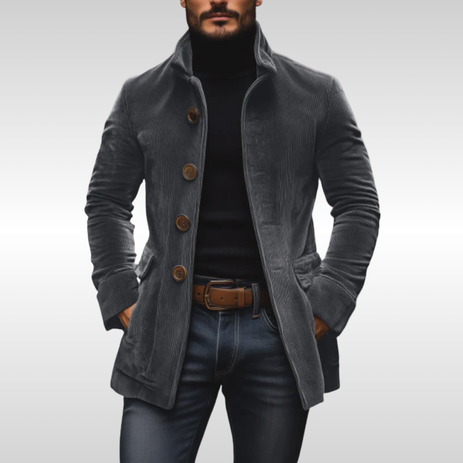 Harvey Slim Tailored Coat - Grey