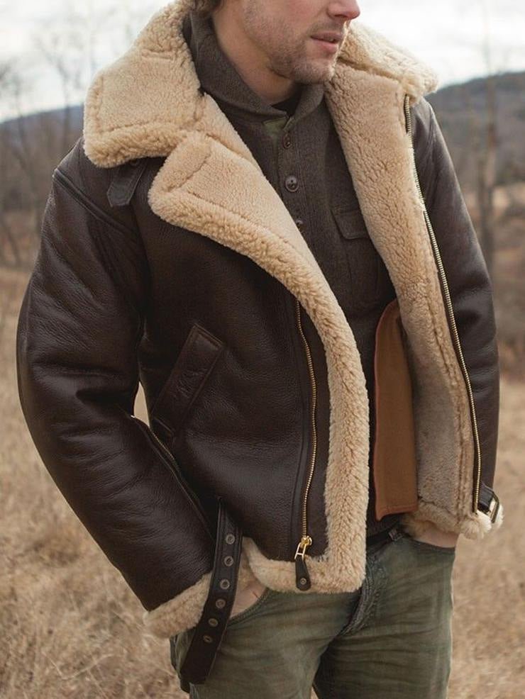 Hamish Classic Aviator Jacket - Dark Brown
