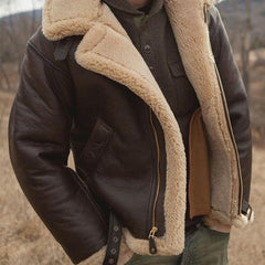 Hamish Classic Aviator Jacket - Dark Brown