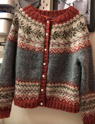 Ingrid Nordic Patterned Cardigan - Grey