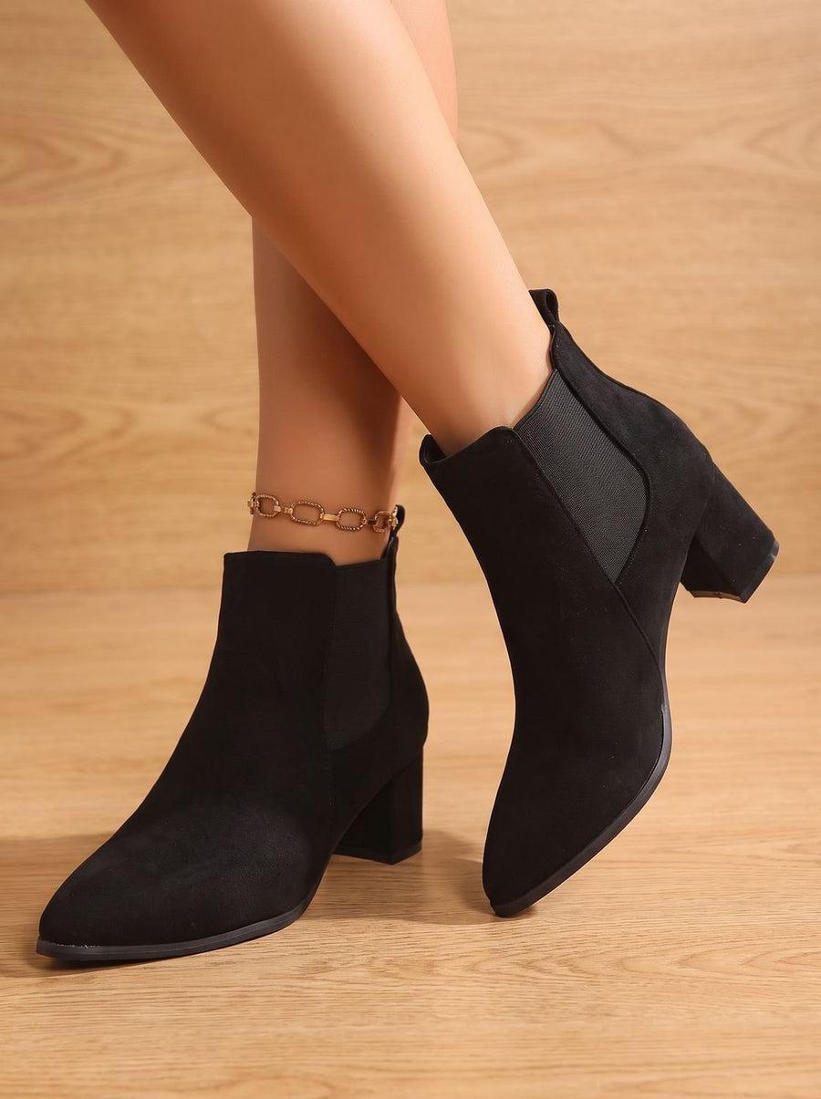 Clara Classic Block-Heel Ankle Boots - Black