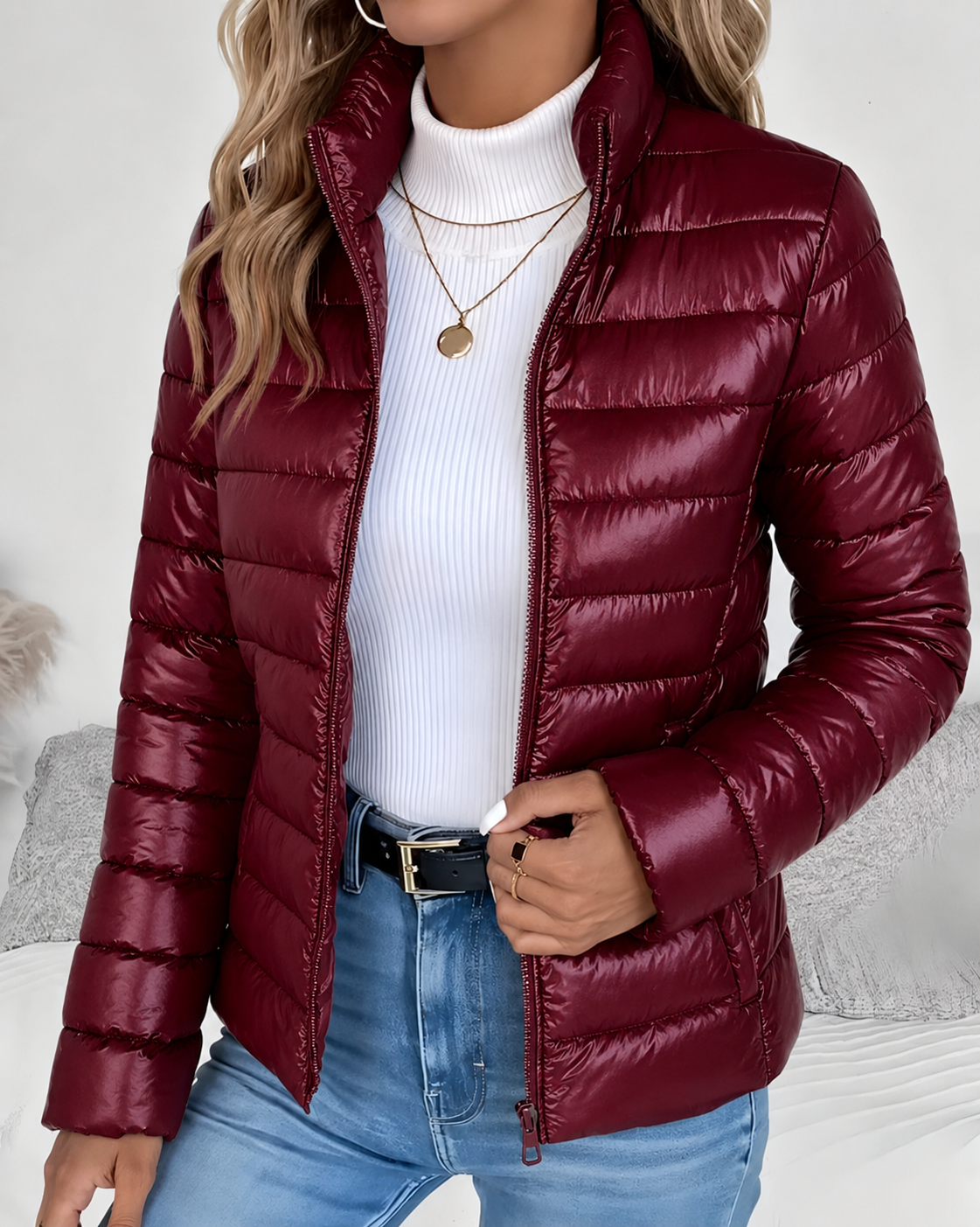 Hattie Lightweight Quilted Jacket - Red