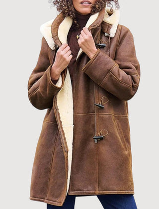 Winnie Hooded Toggle Coat - Brown