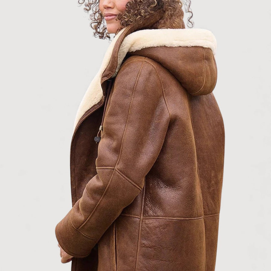 Winnie Hooded Toggle Coat - Brown