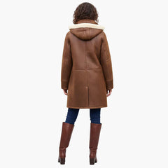 Winnie Hooded Toggle Coat - Brown