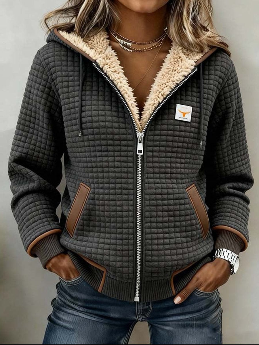 Nora | Quilted Zip-Front Jacket with Drawstring Hood